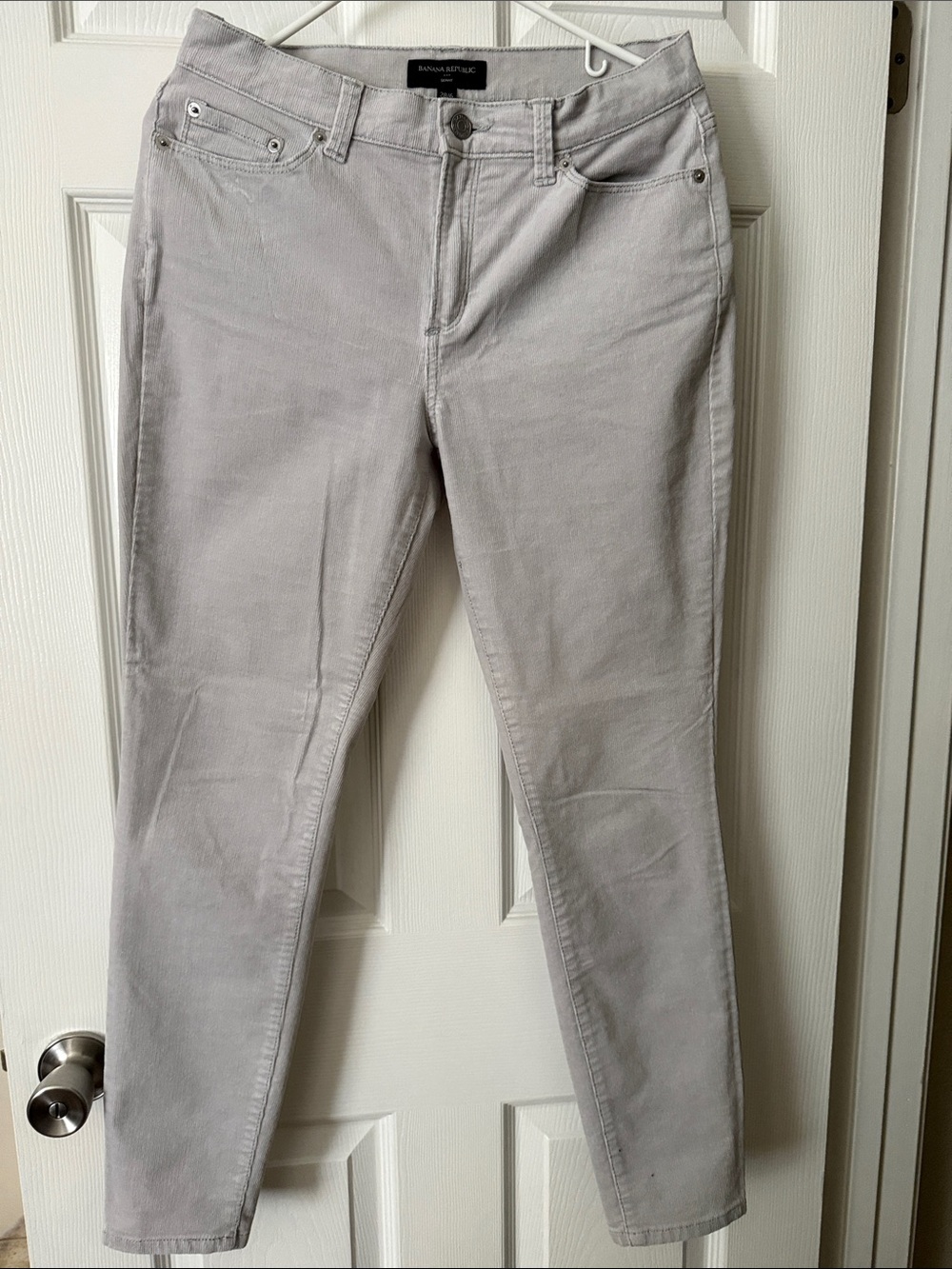 Banana Republic Pale Gray Slim Corduroy Pants